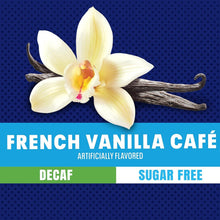 French vanilla cafe decaf sugar free coffee flavor graphic with vanilla orchid