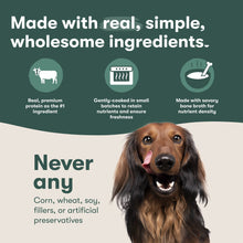 Jinx Homemades meal topper dog food pouch with featured ingredients and dog portrait
