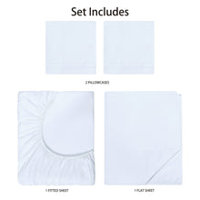 Microfiber bed sheet set with 1 fitted sheet, 1 flat sheet, 2 pillowcases