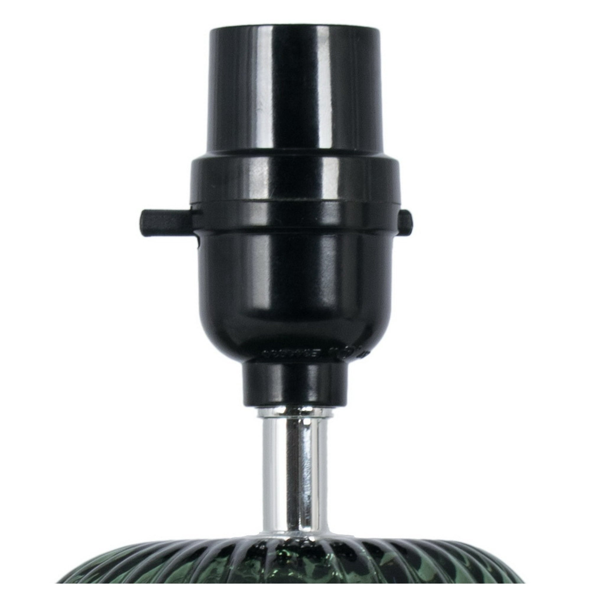 Mainstays Green Glass Table Lamp with White Linen Shade, 12.75 Inch