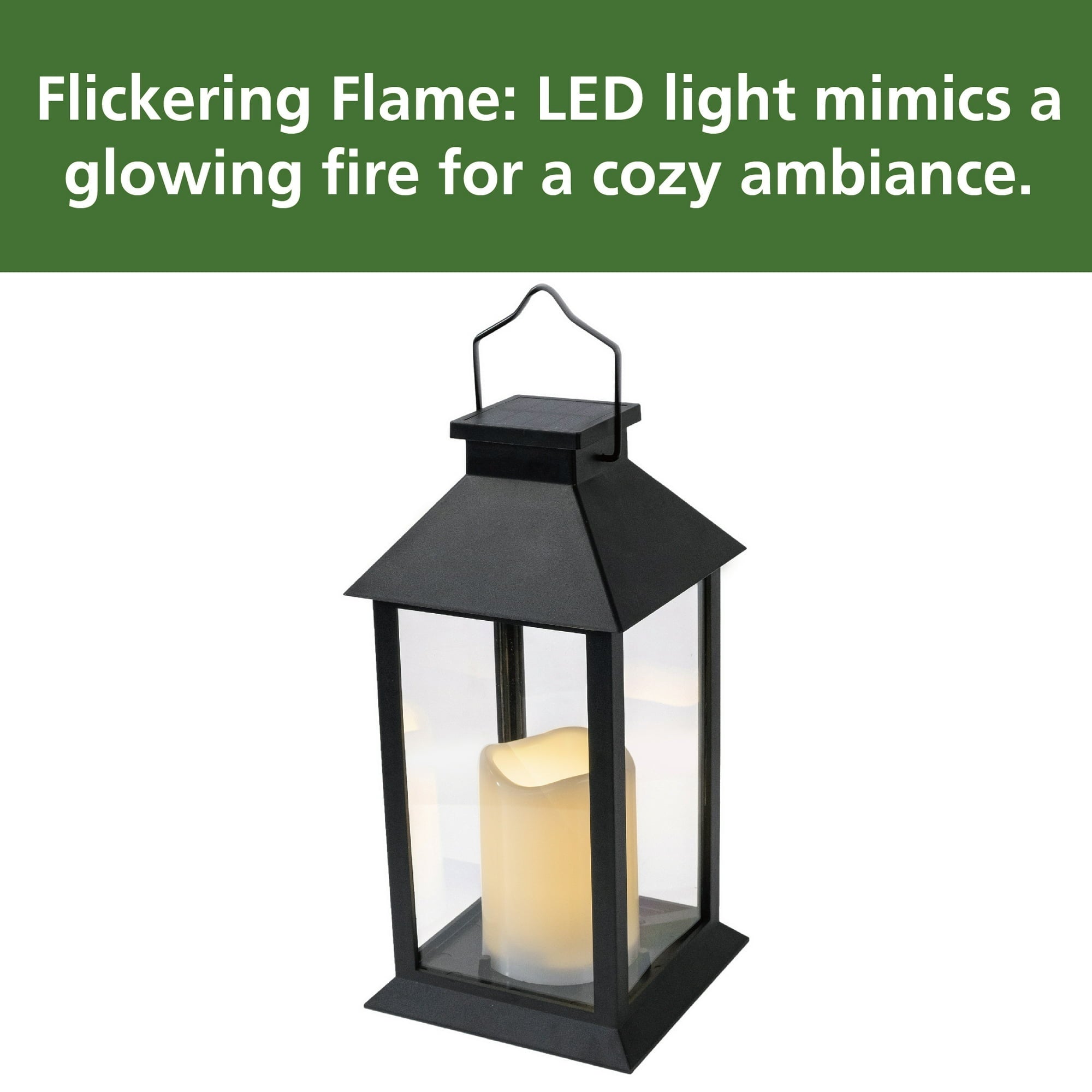 Mainstays Solar Lantern Black