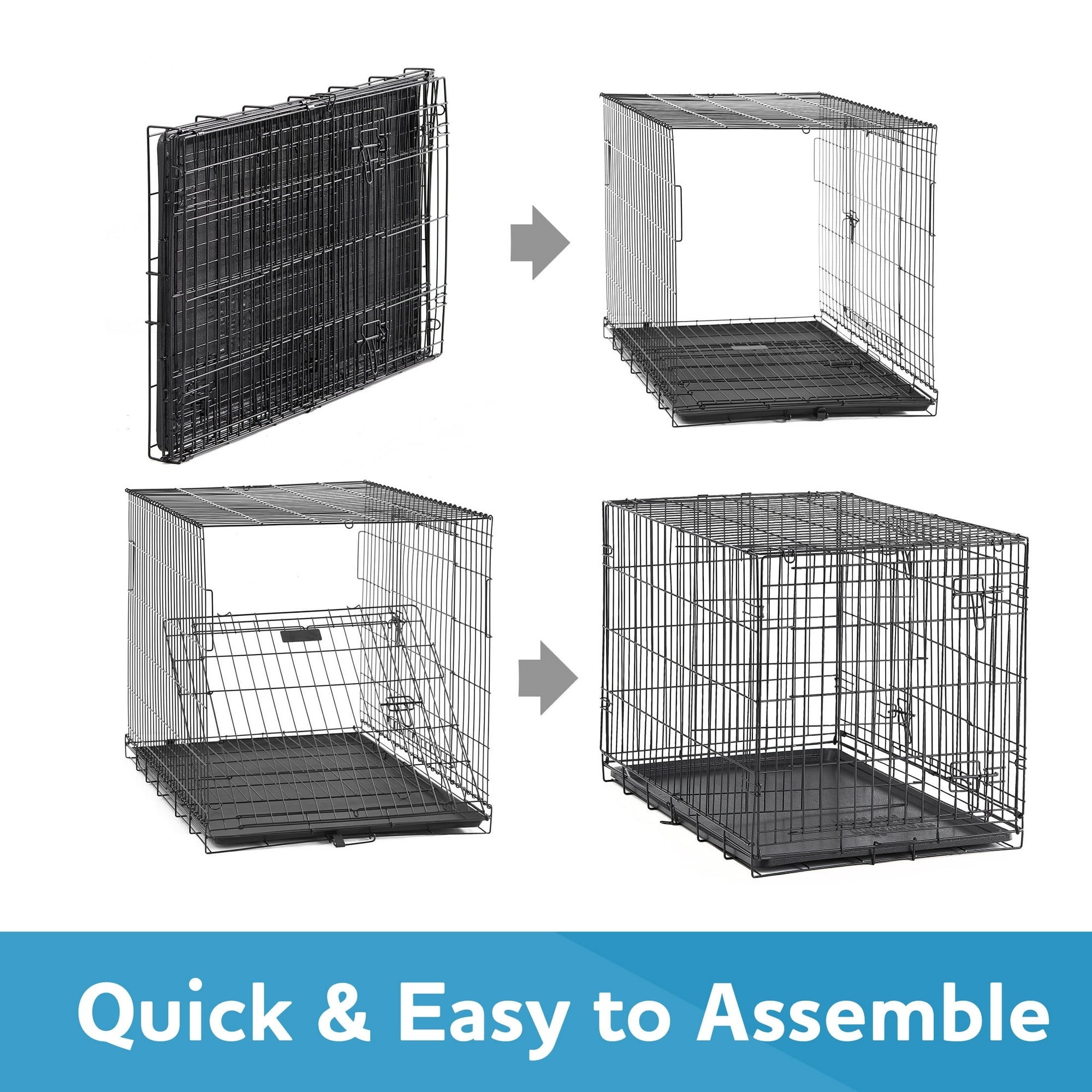 Vibrant Life Foldable 22" Wire Crate for Dogs with Divider and Leak-Proof Tray