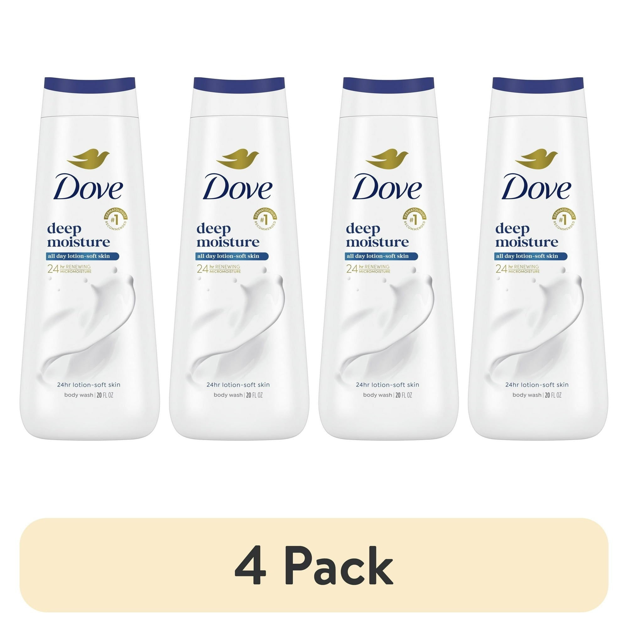 Dove Moisturizing Liquid Body Wash Cleanser for Women Deep Moisture, 20 oz