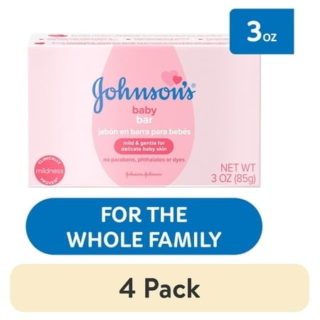 Johnson's Bar Soap Body Wash for Baby and Toddler, Gentle for Baby Bath and Skin Care, 3 oz
