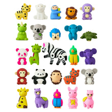 Assorted animal-shaped Eraser Pals figures, colorful eraser character assortment