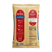 Royal basmati rice bag back panel with nutrition facts and ingredients
