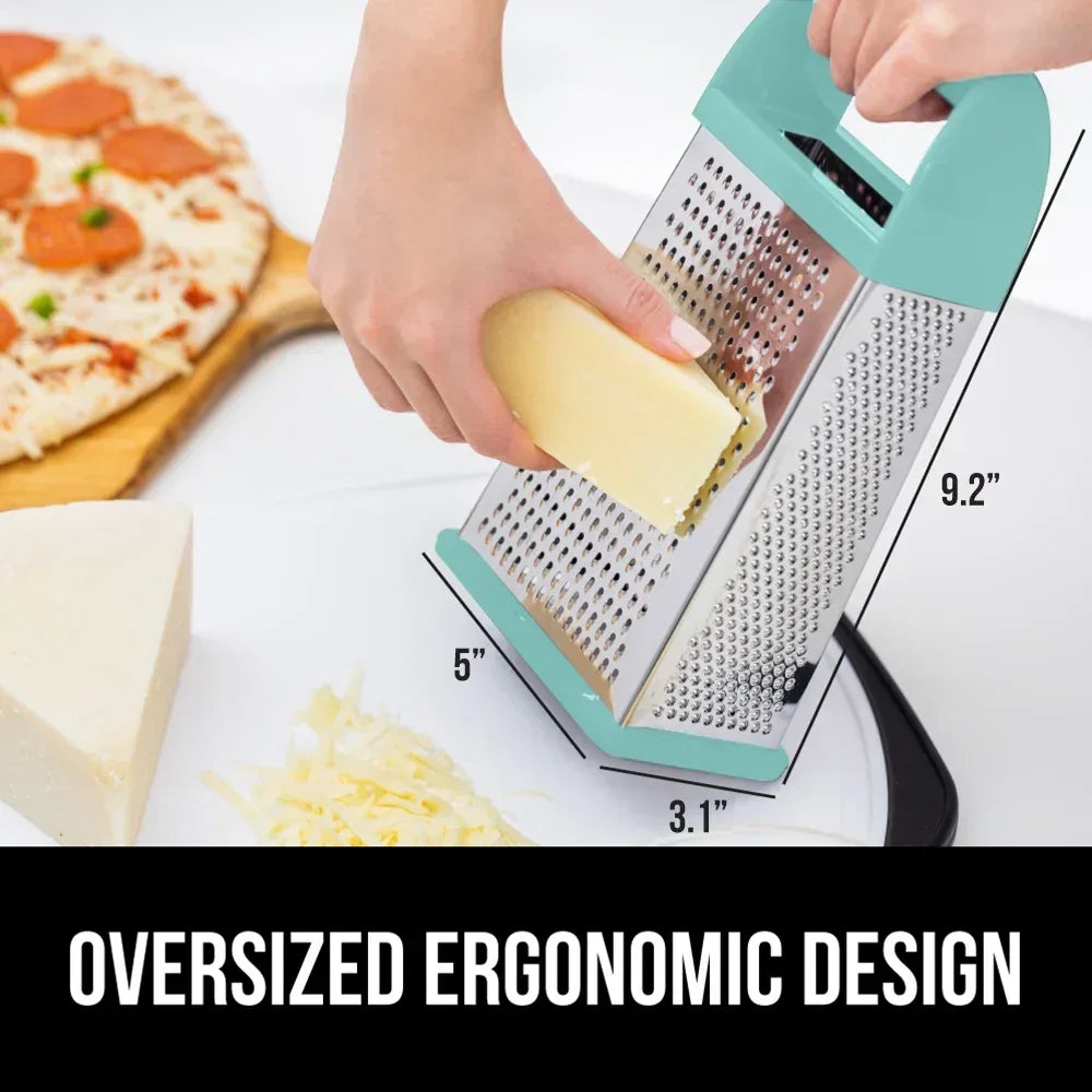 GORILLA GRIP Cheese Grater, BPA Free Stainless Steel Box Graters, Cheeses and Veggie Shredder - USA MEGA SHOP