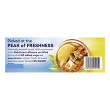 Lipton iced tea box side panel with brewed tea leaves and barcode