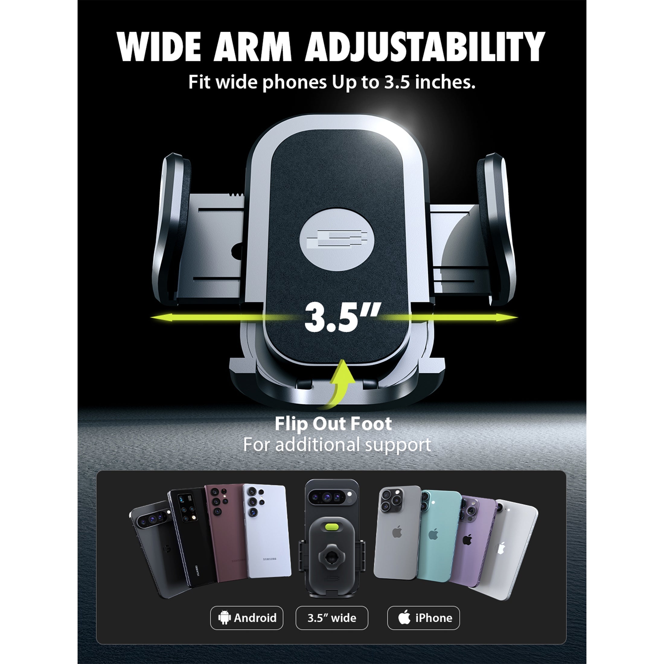 Bracketron TripGrip Flex Car Vent Phone Mount, Adjustable Cell Phone Mount Fits Most Phones