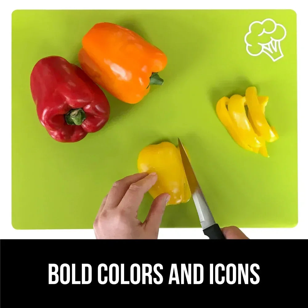 GORILLA GRIP Cutting Board, Flexible, Durable Plastic Chopping Mats, 15x12, Multicolor - USA MEGA SHOP