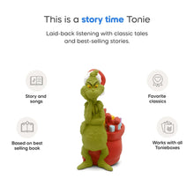 Small green Grinch-style audio play figurine with red gift sack, full body