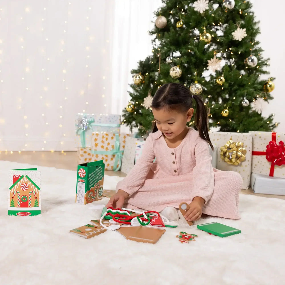 Melissa & Doug Wooden Gingerbread House Reusable, Mess-Free Play Set Activity for Boys and Girls - FSC Certified - USA MEGA SHOP