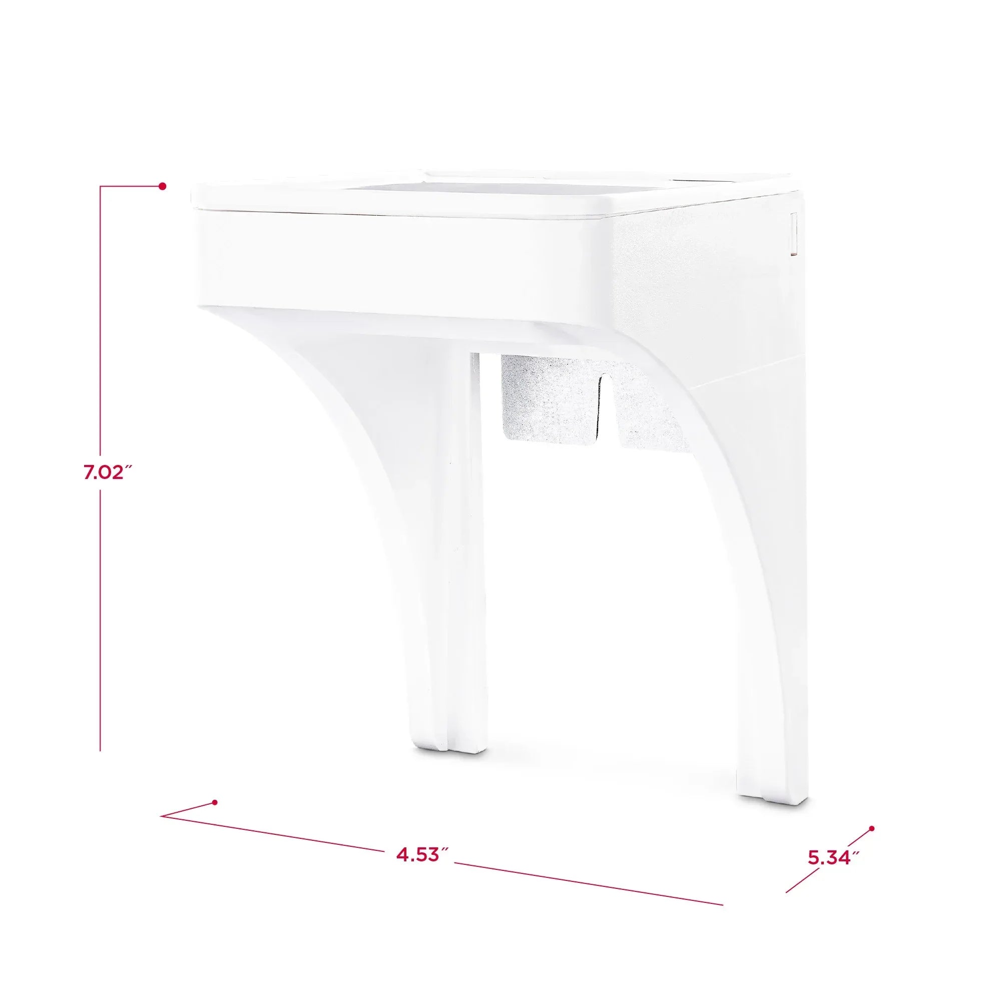 onn. White Outlet Shelf with Power Cord Storage Compartment