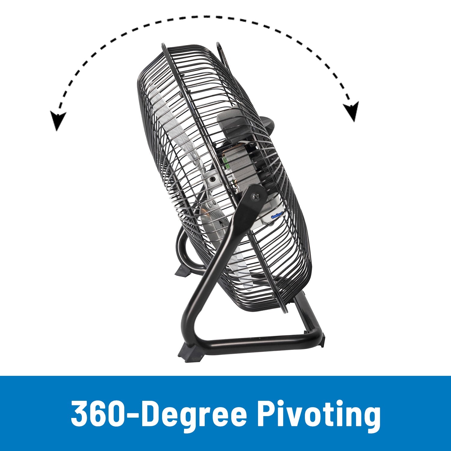Mainstays 9 Inch High Velocity Metal 3-Speed Fan with 360-Degree Tilt and Wall Mount