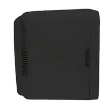 Portable mini fridge cooler with dark exterior and side vent panel detail