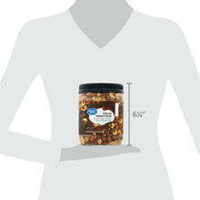 Great Value Deluxe mixed nuts jar with size marker 6 1/4 in on white silhouette