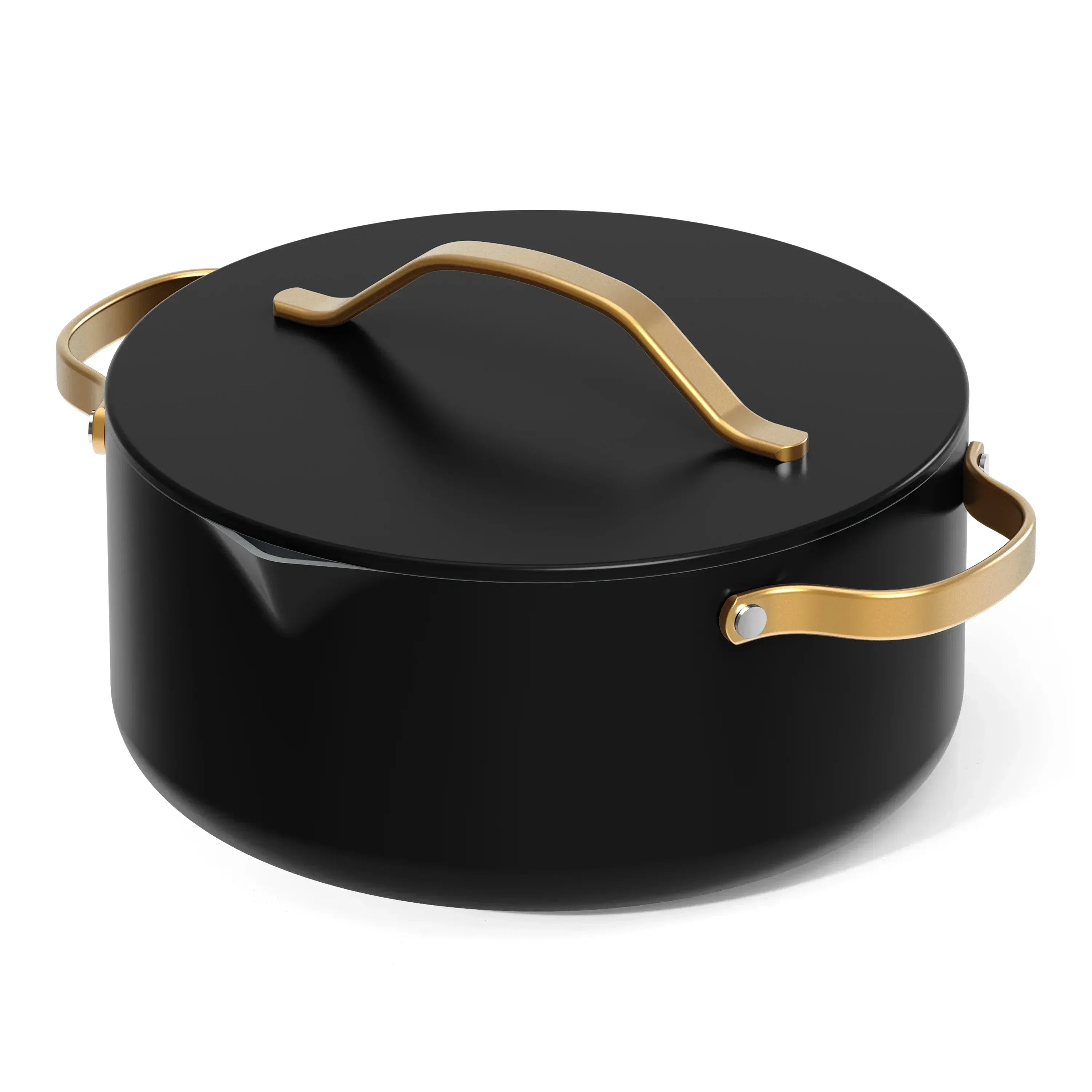 Beautiful 12-Piece Ceramic Nonstick Cookware Set, Pots and Pans with Strainer Lids, Black Sesame by Drew Barrymore