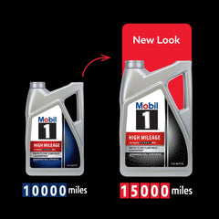 Mobil 1 High Mileage Full Synthetic Motor Oil 5W-30, 5 Quart