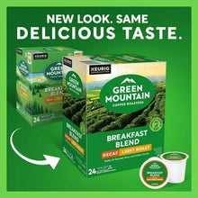 Green Mountain Breakfast Blend decaf light roast K-Cup 24-count box with pods