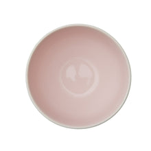 Blush stoneware bowl with glossy interior