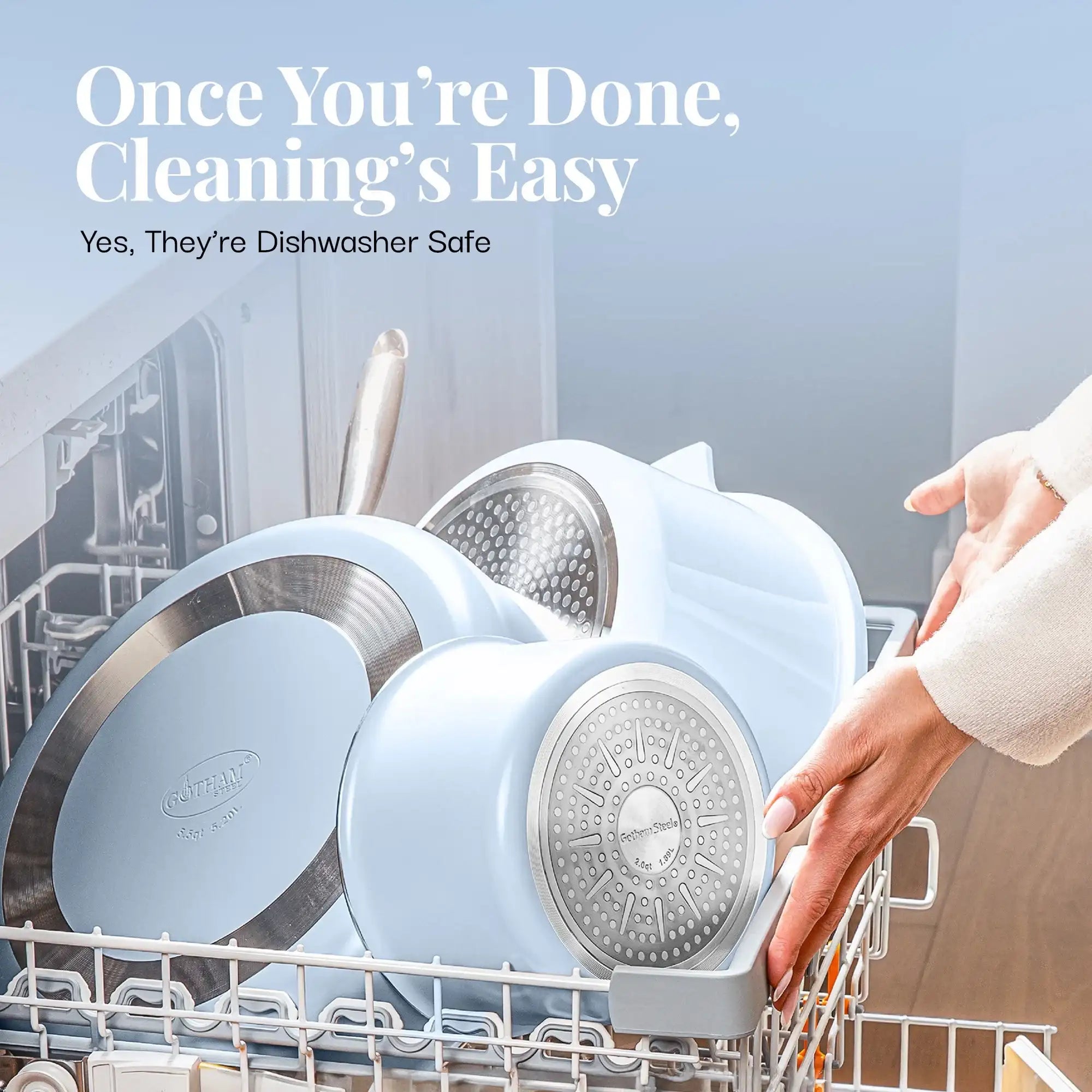 Gotham Steel 18 Pcs Pots and Pans set Non Stick, Ceramic Pan Cookware Set W/ Detachable Handle, RV Kitchen Cooking Set with Secure Lock Removable Handles, Oven Safe Nonstick Pan Set