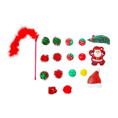Vibrant Life Holiday 18-Piece Cat Toy Stocking Gift Set, Red - USA MEGA SHOP