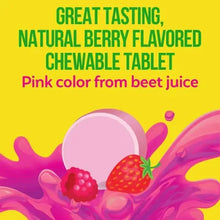 Culturelle Kids probiotic chewable tablets box Great tasting berry-flavored chewable