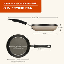8-inch nonstick frying pan with black handle, champagne exterior and dark interior