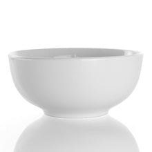 White porcelain serving bowl with smooth glossy finish