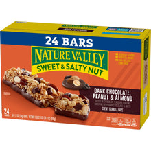 Nature Valley sweet & salty nut granola bar box, dark chocolate peanut & almond, 24-count