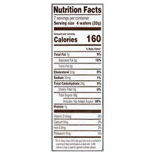 Nutrition facts panel for vanilla creme wafer cookies