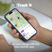 Item locator app on smartphone displaying a map with location pins