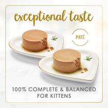 Kitten classic pate wet food portions shaped like small domes on plates