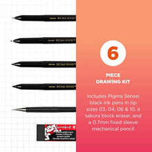 Black fineliner pens, four nib tips aligned on grid paper