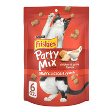 Purina Friskies Party Mix gravy-licious cat treats 6 oz pouch with chicken and gravy