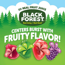 Black Forest Juicy Burst mixed fruit flavored snack pouch with fruit imagery