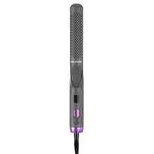 Purple and gray airflow hair styler with vented barrel and power controls