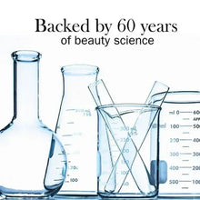 Skincare science visual with blue measuring beakers and flasks