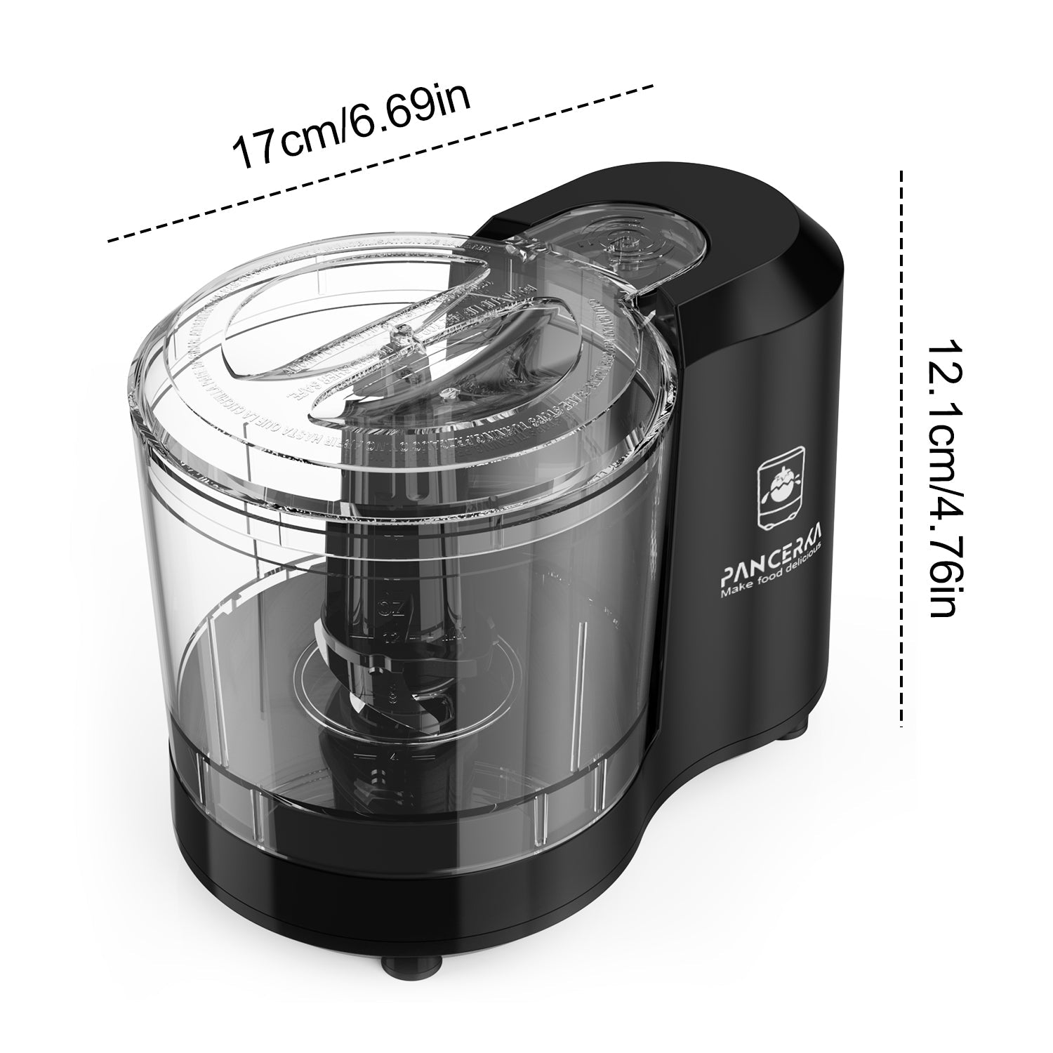 PANCERKA Electric Food Chopper, 1.5Cup Food Processor, BRL-7003, Black