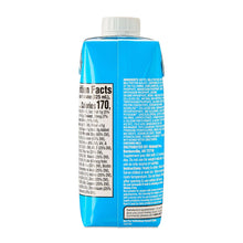 Protein shake carton back panel with Nutrition Facts and serving information