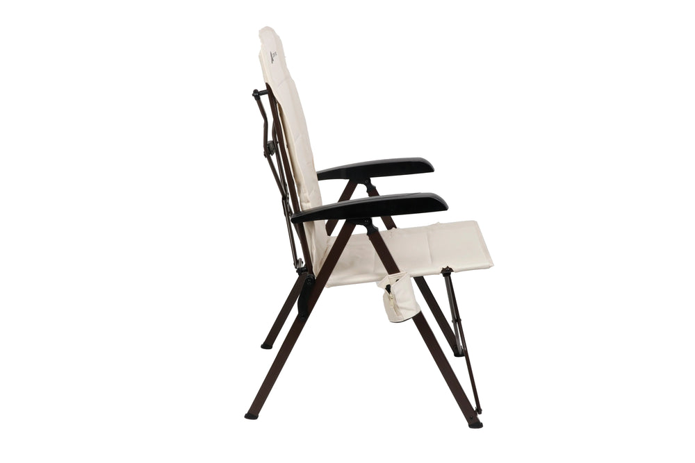 Ozark Trail Glamp High Back Reclining Lounge Chair with Adjustable Armrests, Creme - USA MEGA SHOP