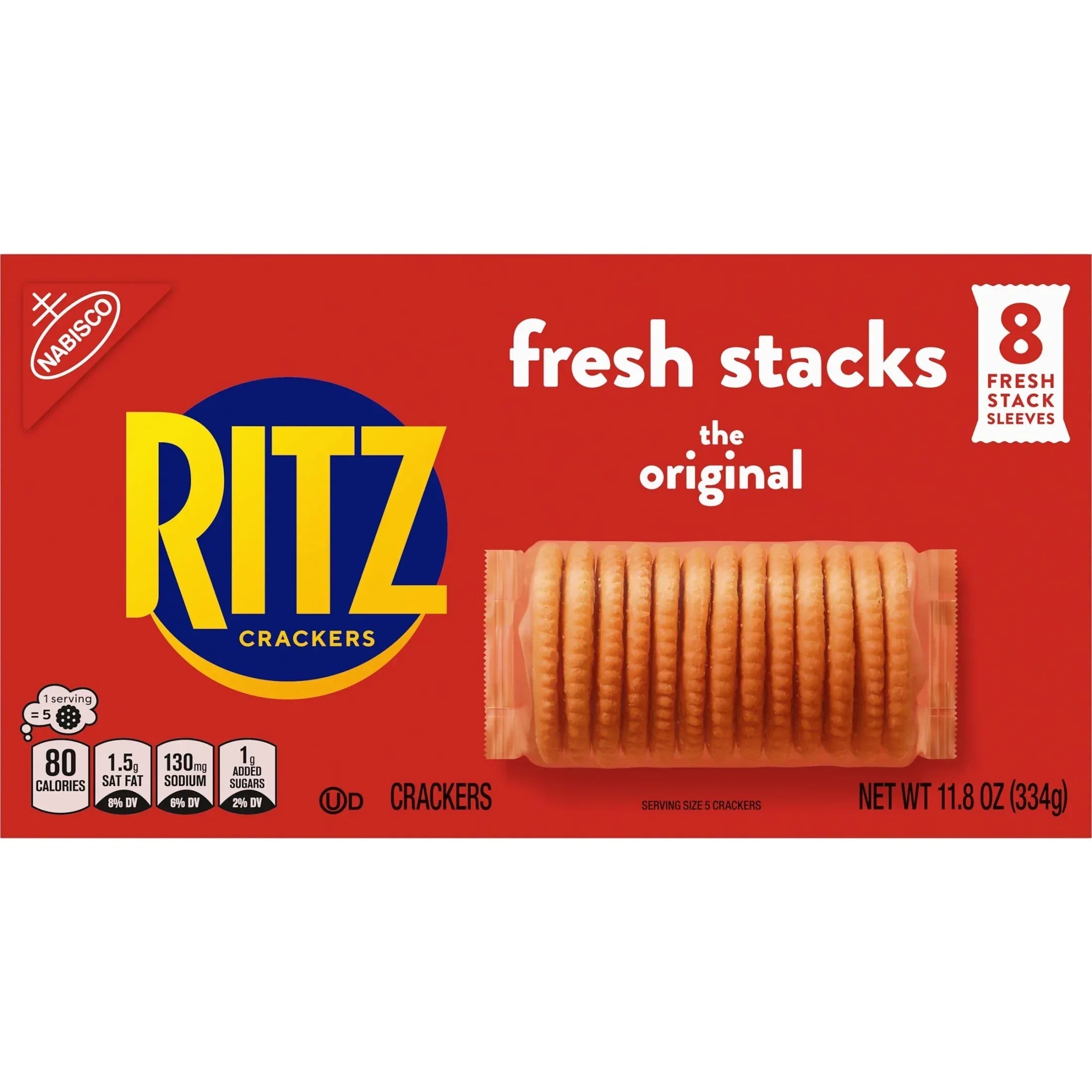 RITZ Fresh Stacks Original Crackers, Travel Snacks, 11.8 oz (8 Multi Snack Packs)