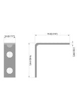 Steel corner brace dimensions diagram with mounting holes