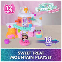 Pastel candy mountain playset toy with stacked pink, orange, and white buildings