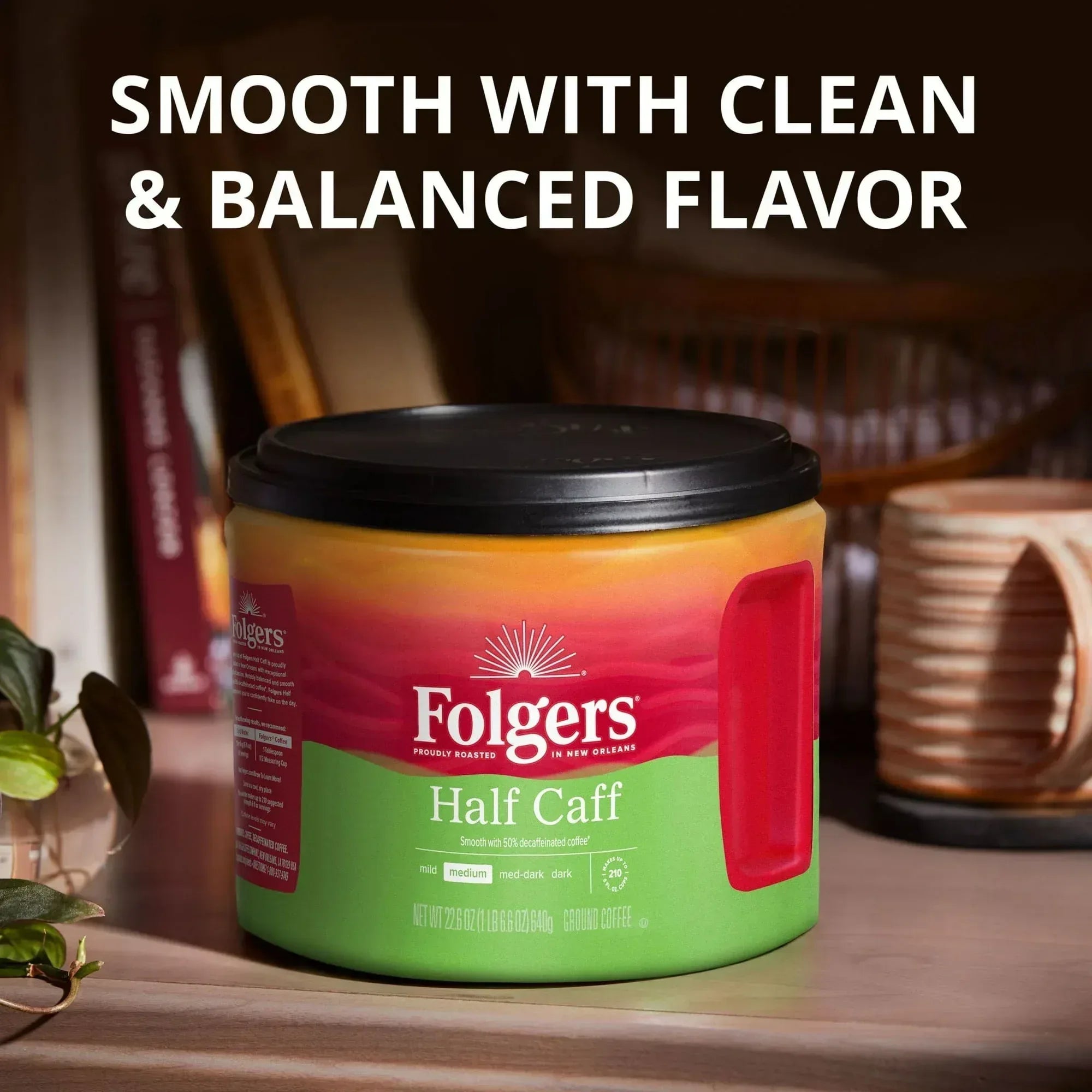 Folgers Colombian Ground Coffee, Medium Roast, 22.6 oz Canister