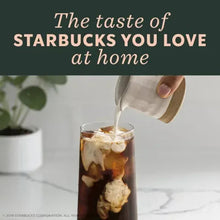 Cold brew concentrate poured into a glass over ice; text reads taste at home