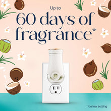 White plug-in air freshener warmer unit with fragrance-themed icons
