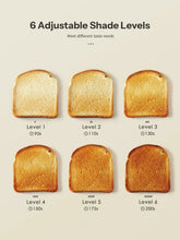 Toaster toast-shade guide showing six browning levels