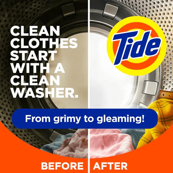 Tide Washing Machine Cleaner with Oxi Powder, Odor Eliminator and Washer Residue Remover, 4 Count - USA MEGA SHOP