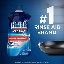 Finish Jet-Dry rinse aid bottle, blue label, 8.45 oz dishwasher dry aid